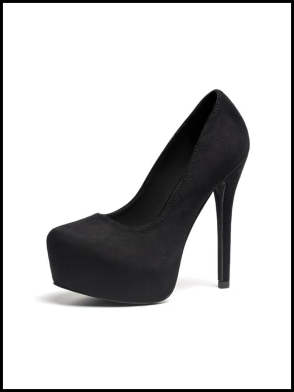 Women's Suede Stiletto Round Toe Platform Super High Heel Party Pumps